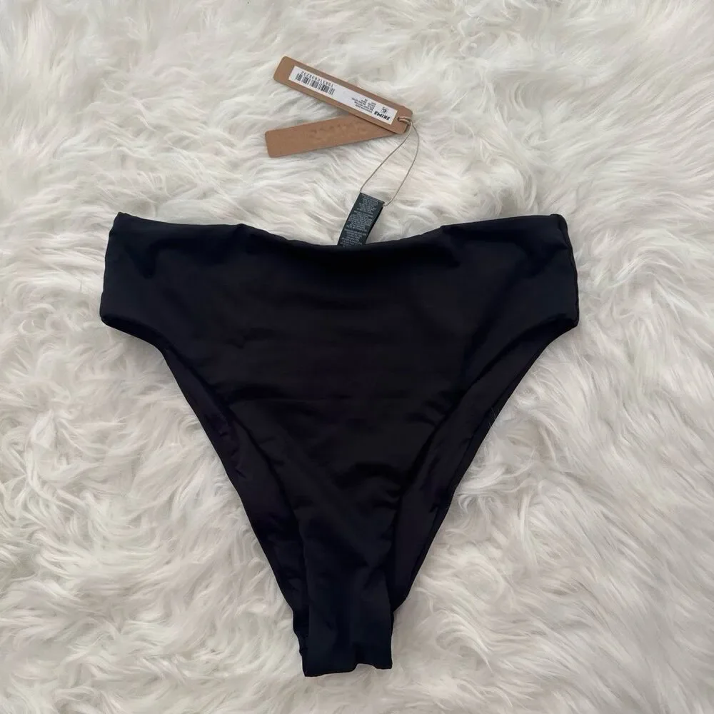 Skims Signature Swim Mid Waist Bottom Onyx Size XS
